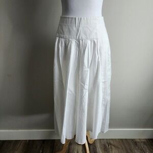 Tara Jarmon Skirt Womens Medium 100% Cotton‎ Midi Pleated Fairy French Designer
